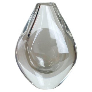 Large Swedish Lucid Drop Glass Vase by Sven Palmqvist for Orrefors, 1970s For Sale
