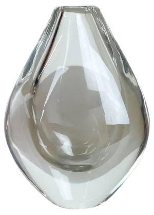 Large Swedish Lucid Drop Glass Vase by Sven Palmqvist for Orrefors, 1970s
