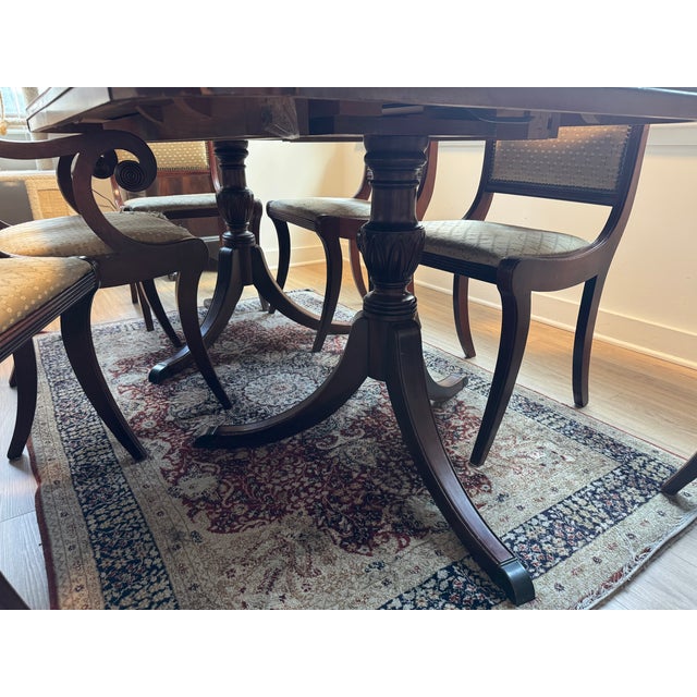 Drexel Mid Century (1940’s) Drexel New Hampton Court Dining Table and Chairs For Sale - Image 4 of 7