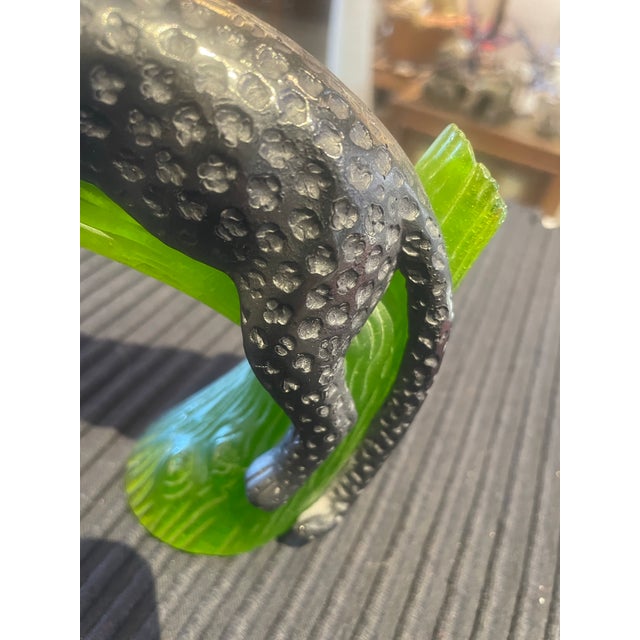 Late 20th Century Black Jaguar Art Glass Figurine by Daum France Gorgeous For Sale In Phoenix - Image 6 of 9