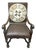 Antique Hacienda Chair Upholstered With Vintage Zapotec Tapestry From Oaxaca and New Leather For Sale