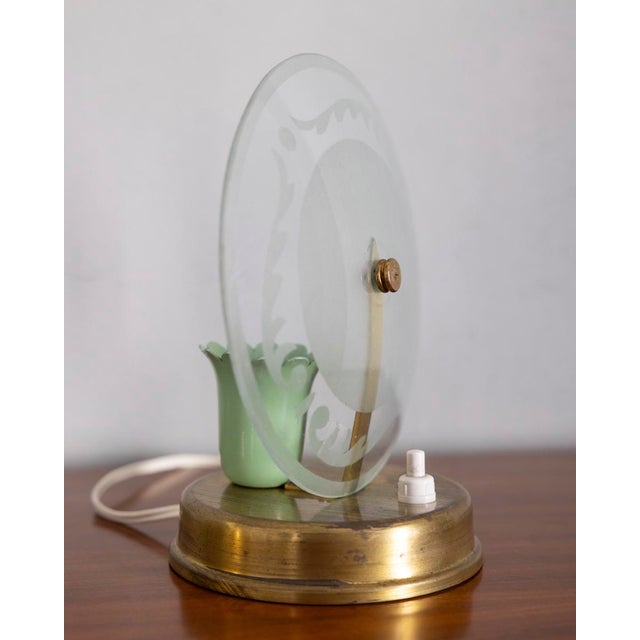 Gold Vintage Italian Brass and Glass Table Lamps, 1950s, Set of 2 For Sale - Image 8 of 10