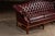 Animal Skin Vintage Chippendale-Style Camelback Chesterfield Leather Sofa in Oxblood For Sale - Image 7 of 12