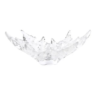 Mid-Century Modernist Crystal "Champs Élysées" Centerpiece Bowl Signed Lalique For Sale