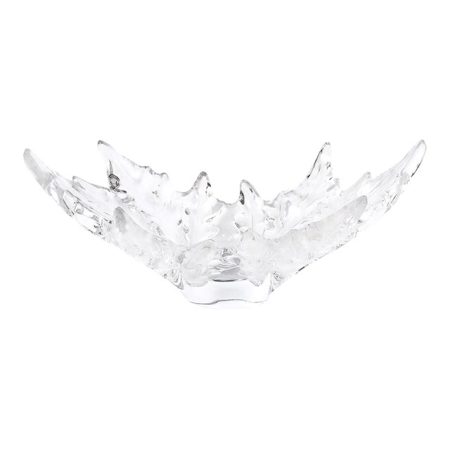 Mid-Century Modernist Crystal "Champs Élysées" Centerpiece Bowl Signed Lalique For Sale