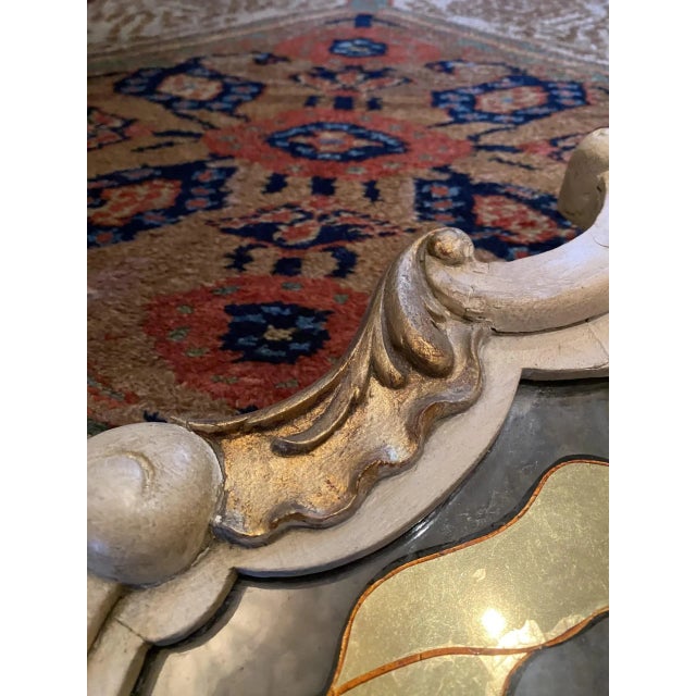 Gold Early 20th Century Maison Jansen Verre églomisé French Style Mid Century Carved Gilt Mirror For Sale - Image 8 of 11