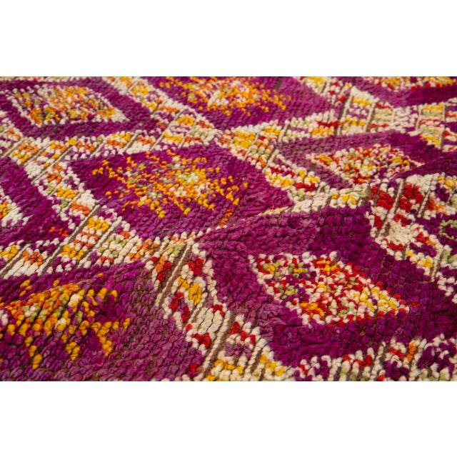 Textile Mid-20th Century Vintage Tribal Moroccan Wool Rug in Purple For Sale - Image 7 of 9