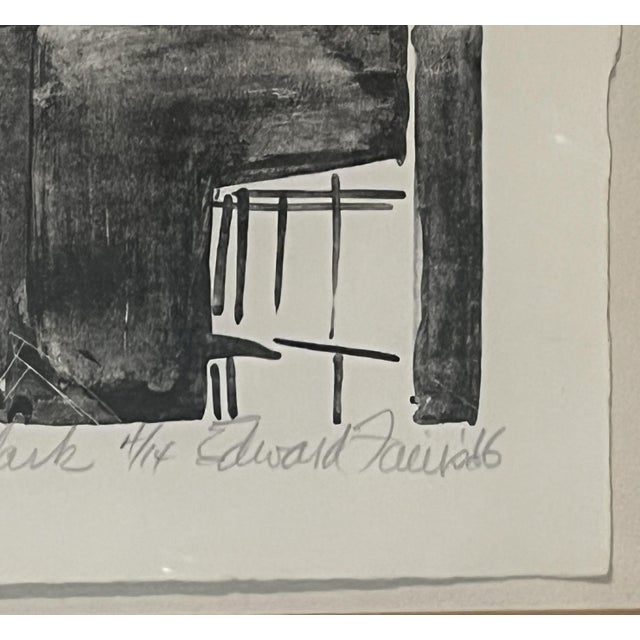 Ted Faiers (1908-1985) titled Reflection in a window after Dark Woodcut print dated 1966 numbered 4/14 print 15 x 11 frame...