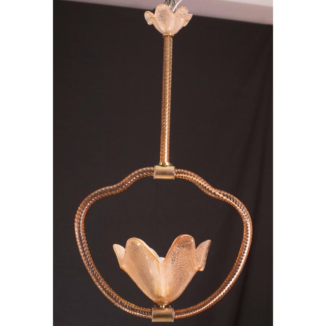 1940s Pink Murano Glass Pendant by Barovier E Toso, 1940s For Sale - Image 5 of 12