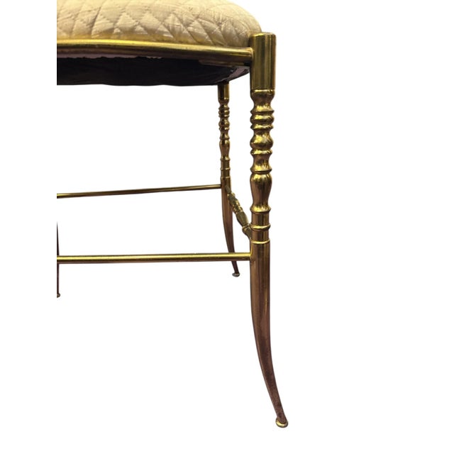 Mid 20th Century Chiavari Italian Brass Chair For Sale - Image 4 of 5