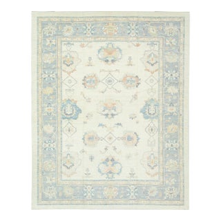 Blue Multicolor Handwoven Turkish Oushak Rug 12' X 15'1" For Sale