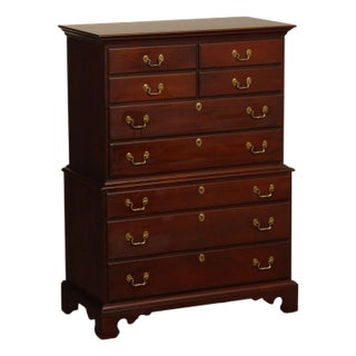 Link Taylor Chippendale Style Mahogany Chest on Chest For Sale