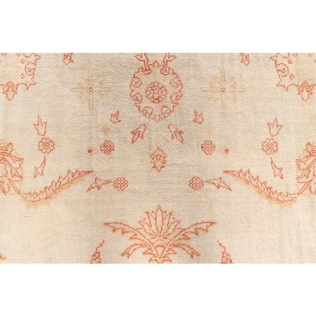 Beige Authentic Turkish Oushak Handmade Wool Rug For Sale - Image 8 of 8