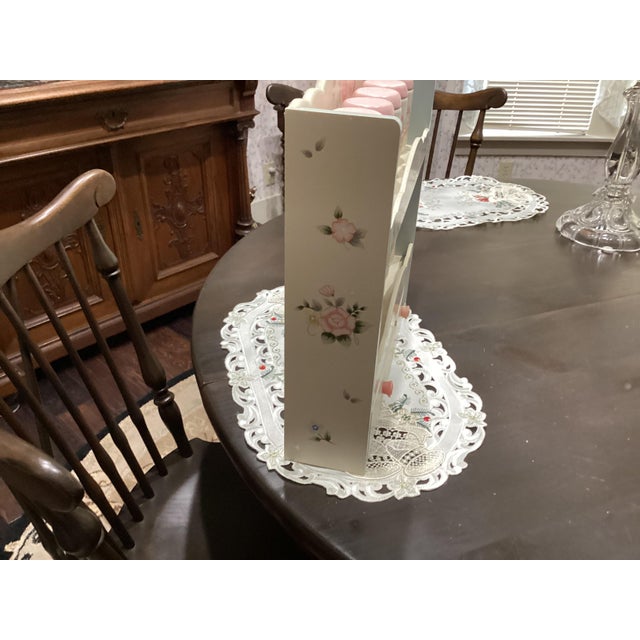 1990s 1990s Pfaltzgraff Tea Rose Wall Spice Rack With 12 Canisters with Shelf New Rare Complete Set For Sale - Image 5 of 18