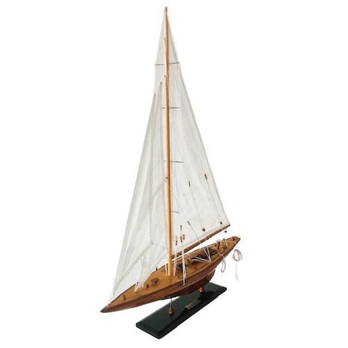 Vintage Endeavour Sailboat Model in Wood For Sale - Image 10 of 12