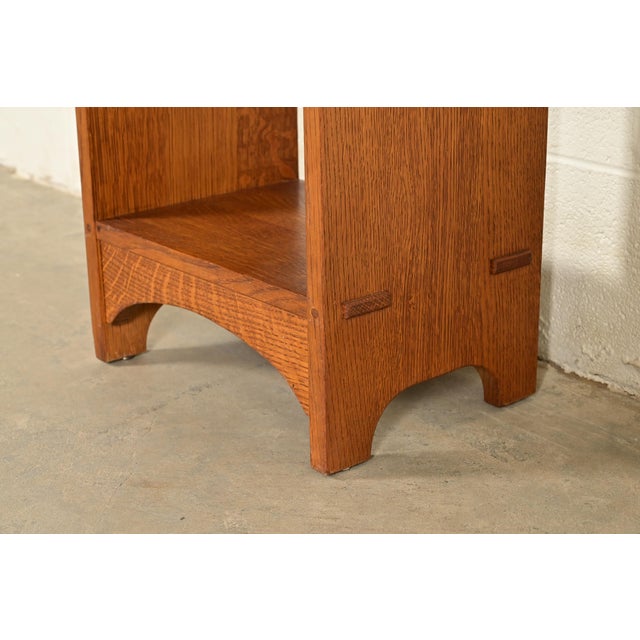 Brown Stickley Mission Oak Arts & Crafts Cutout Bookshelf For Sale - Image 8 of 13