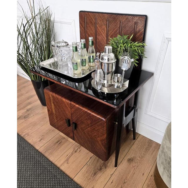 Vintage Italian Walnut Bar Cabinet, 1950s For Sale - Image 4 of 11