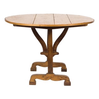 19th Century English Shoe-Foot Pine Wine Table With Tripod Base For Sale