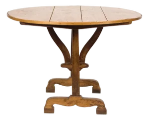 19th Century English Shoe-Foot Pine Wine Table With Tripod Base