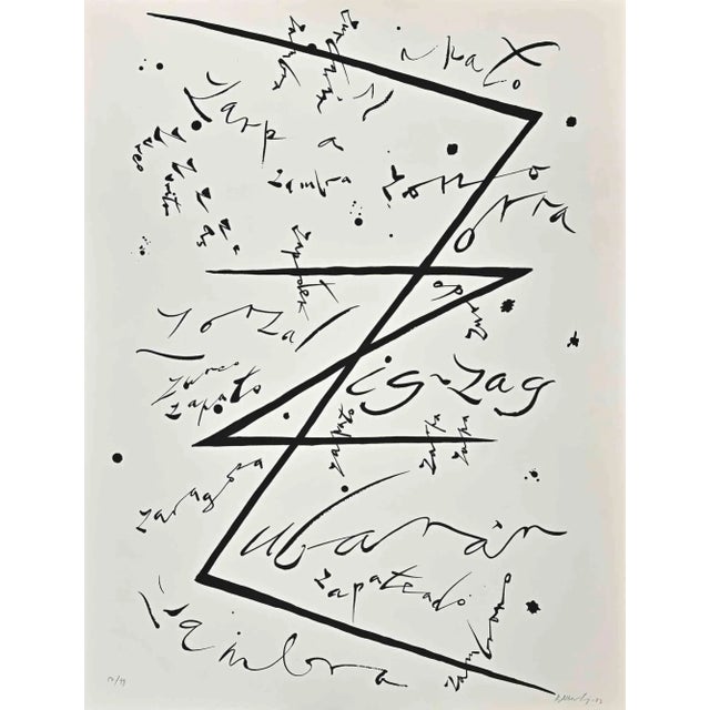 Modern Rafael Alberti, Letter Z, Original Lithograph, 1972 For Sale - Image 3 of 3