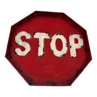 20th Century Stop Sign; American, Embossed Metal Sign For Sale