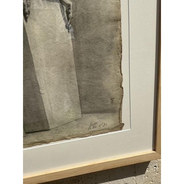 Vintage 1930s Original Pencil Sketch of Man For Sale - Image 9 of 14