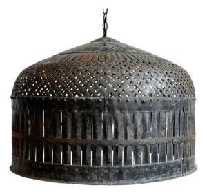 Vintage Gunmetal Iron Cage Pendant Light