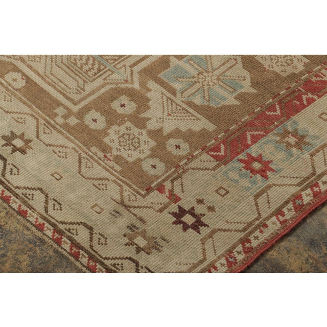 Early 19th Century Antique Karabagh Runner in Beige and Cream Geometric Medallion - Rug and Kilim For Sale - Image 5 of 7