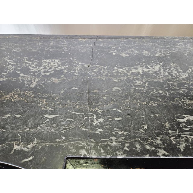 Wood Chippendale Sideboard with Marble Top and Sliding Glass, Italy, 1920s For Sale - Image 7 of 18