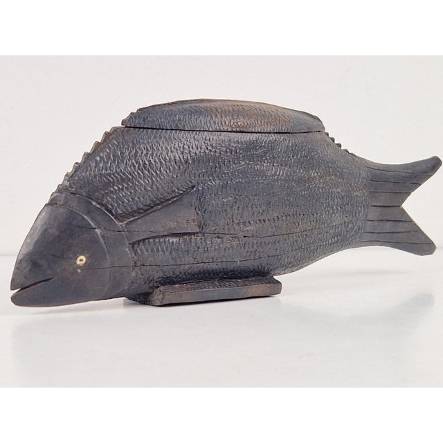 Vintage African Fish in Hand Carved Ebony Wood, 1950s For Sale - Image 13 of 13