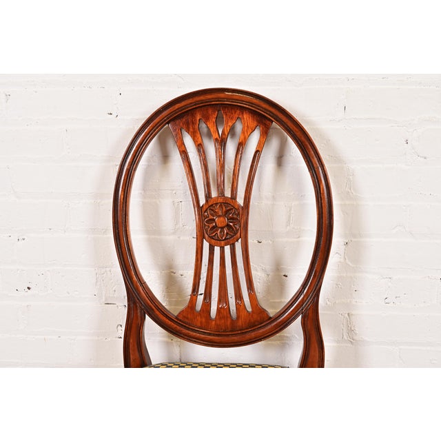 French Regency Louis XVI Carved Mahogany Dining Chairs by Bevan Funnell, Set of Six For Sale In South Bend - Image 6 of 13
