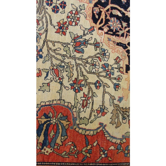 Textile Antique Persian Sarouk Feraghan Carpet, 8'6" × 11'10" For Sale - Image 7 of 7