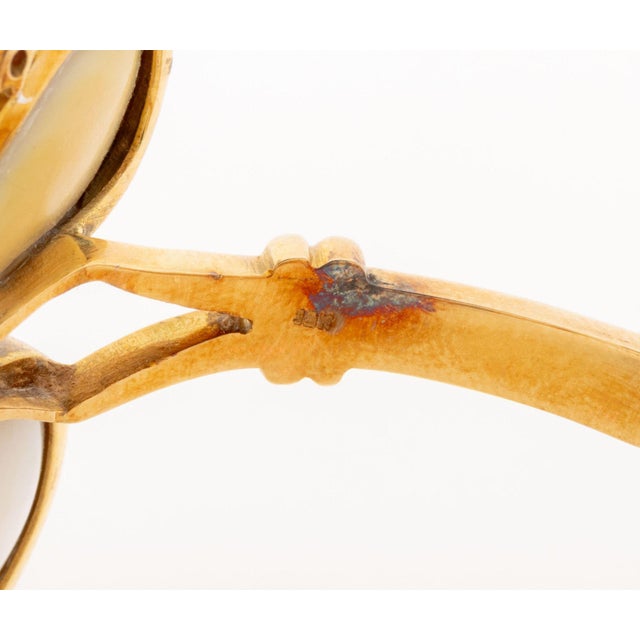 Gold 18k Rose Gold, Diamond, Ruby, and Pearl Butterfly-Form Bangle For Sale - Image 8 of 8