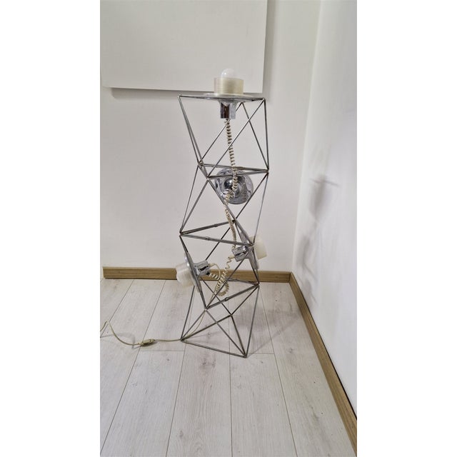 Poliedra Metal Floor Lamp by Felice Ragazzo for Guzzini, 1970s For Sale - Image 16 of 16