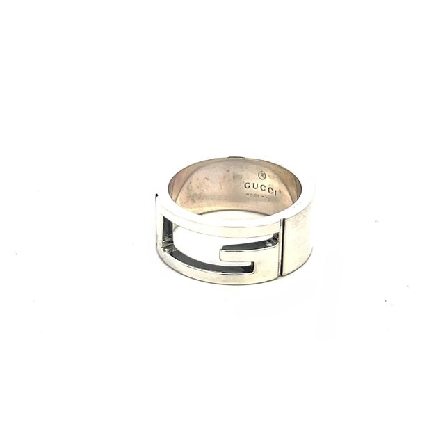 Gucci 1990s Gucci Estate Ring Size 5.5 Sterling Silver Height, Size 5.5 For Sale - Image 4 of 10