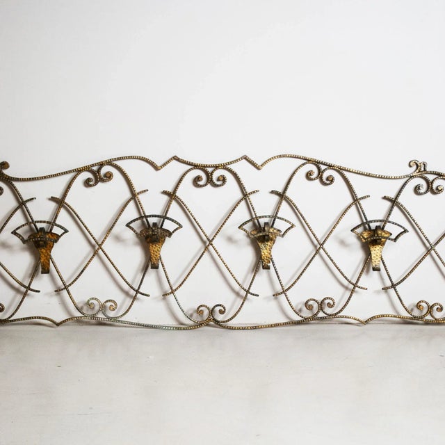 Golden Wrought Iron Hangers by Pier Luigi Colli, 1950s For Sale - Image 6 of 7