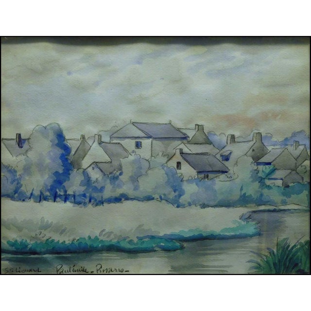 Paper Paul-Emile Pissarro Untitled Original Watercolor on Paper With Custom Frame For Sale - Image 7 of 11