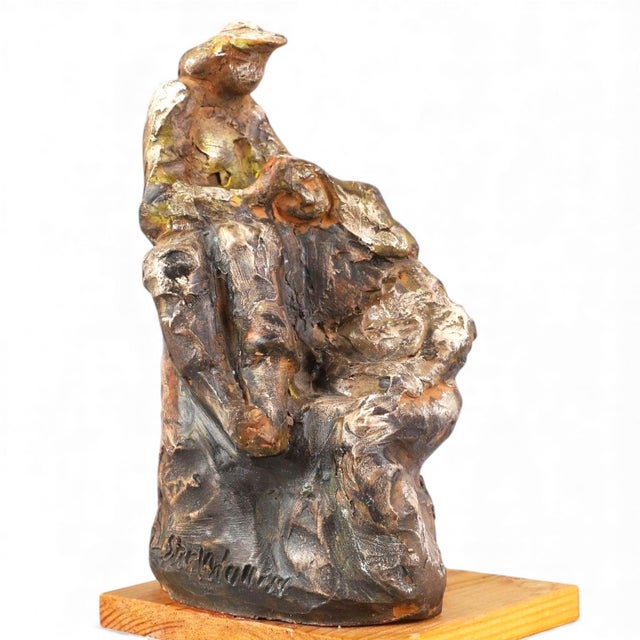 Brown Hand-Sculpted Ceramic Figure by Ester Wallin, Sweden, 1970s For Sale - Image 8 of 8