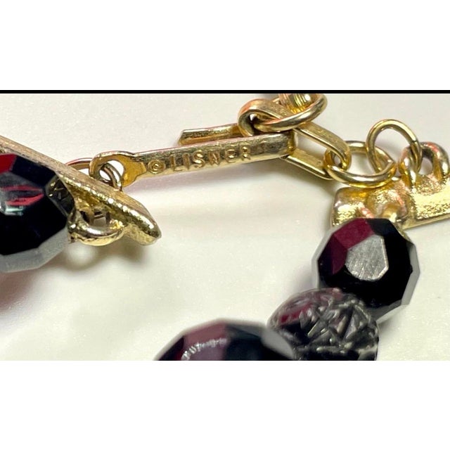 Mid-Century Modern Mid 20th Century Lisner Necklace, MCM Faux Lava Rock and Black Glass Faceted Beads. For Sale - Image 3 of 5