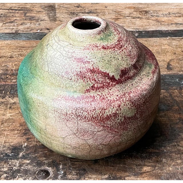 Vintage Abstract Glazed Ceramic Vessel For Sale In West Palm - Image 6 of 12