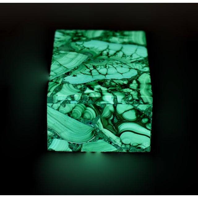 Malachite Box Natural Gemstone Butterfly For Sale - Image 13 of 16