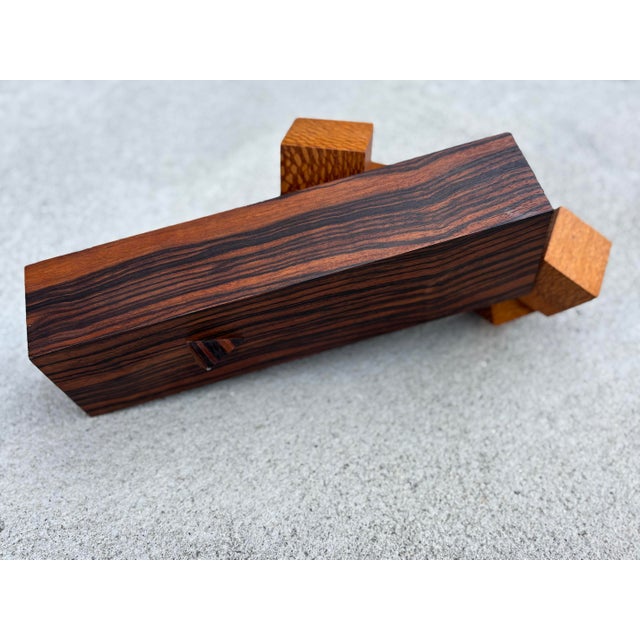 Brown Exotic Wood Mystery Box by Jay Rogers 1992 For Sale - Image 8 of 11