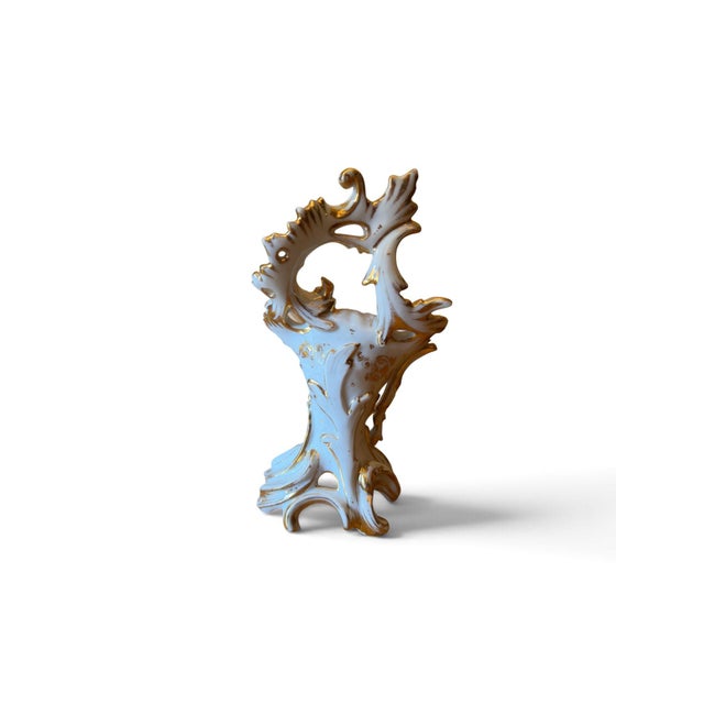 Exceptional hand-painted German porcelain centrepiece dating from around 1850–1860, executed in an elaborate Neo-Rococo /...