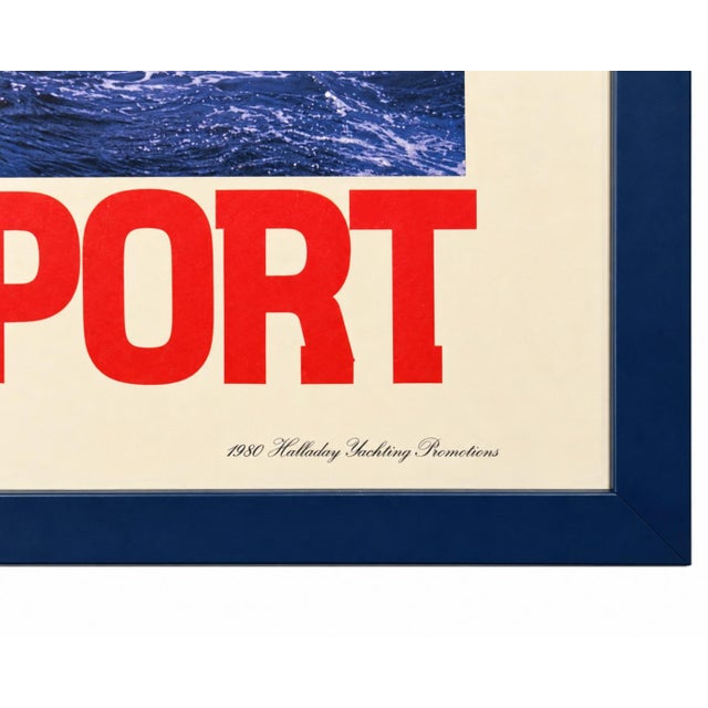 Vintage 1980 America’s Cup Newport New York Yacht Club Framed Sailing Poster For Sale - Image 9 of 12