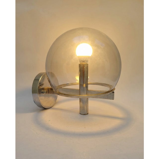 Wall lamp gaetano sciolari, marked on the back and with original sticker vintage, circa 1970s chrome-plated metal frame,...