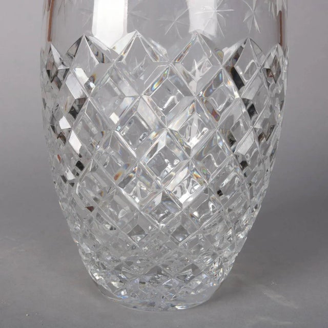 Antique Hawkes School Brilliant Cut Crystal Maple Leaf Vase, 20th Century For Sale - Image 6 of 9