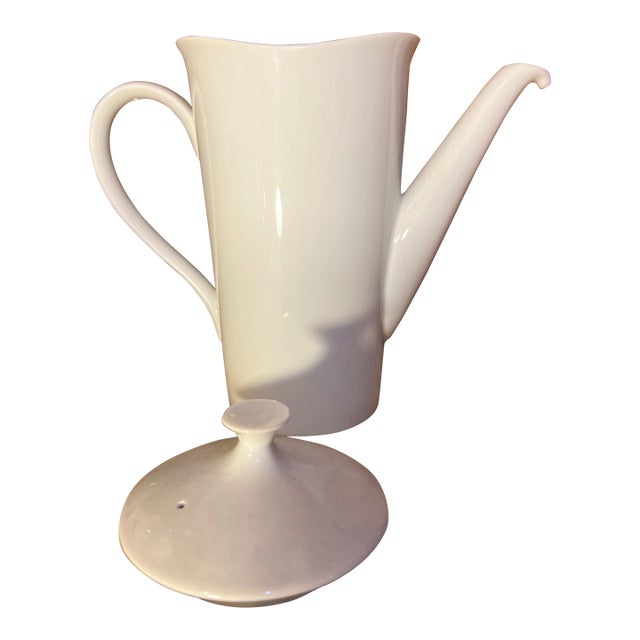 1960s Art Deco Ceramic White Teapot For Sale