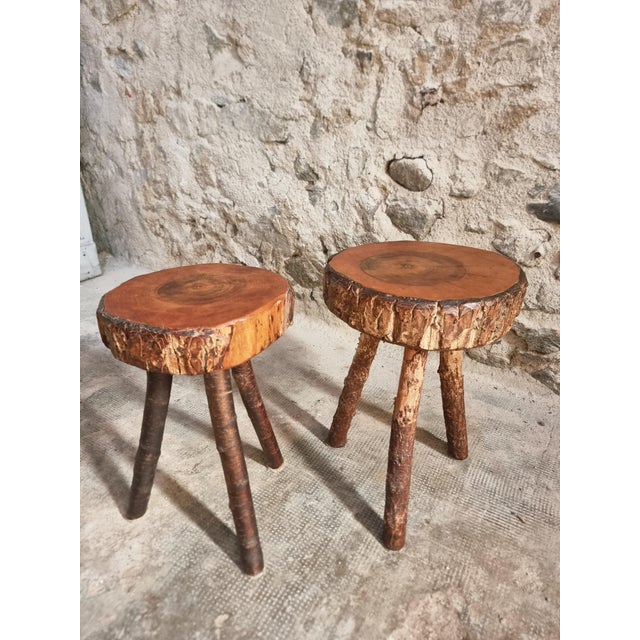 Vintage Wooden Stools, France, 1960s, Set of 2 For Sale - Image 13 of 18