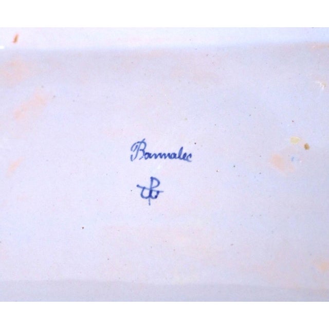 19th Century French Porquier-Beau Quimper Faience Tray Platter With Handles For Sale - Image 11 of 11