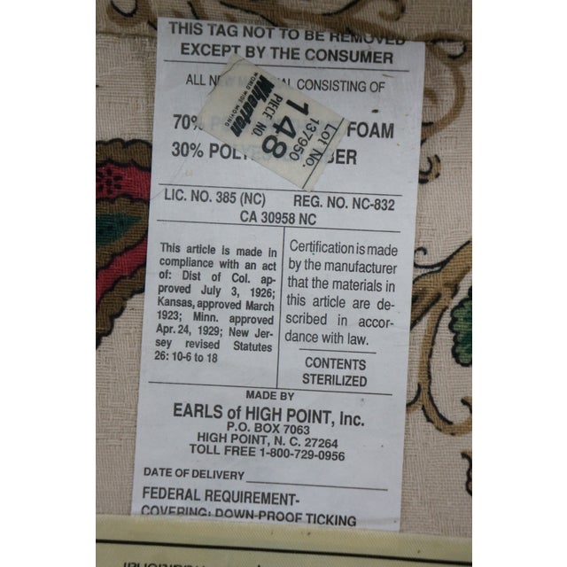 Wood Late 20th Century Earls of High Point Chippendale Mahogany Camelback Settee Loveseat Crewel Fabric For Sale - Image 7 of 18